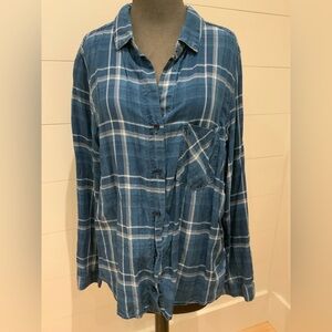Cloth & Stone Blue Plaid Women's Blouse